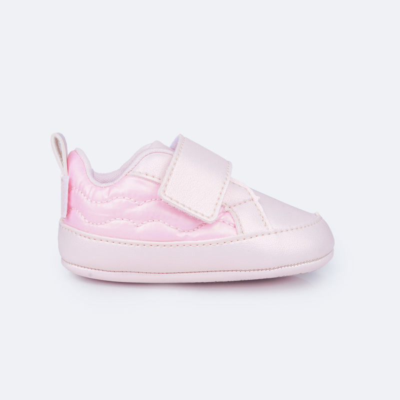 Tênis de Bebê Pampili Nina Matelassê Comfy Rosa