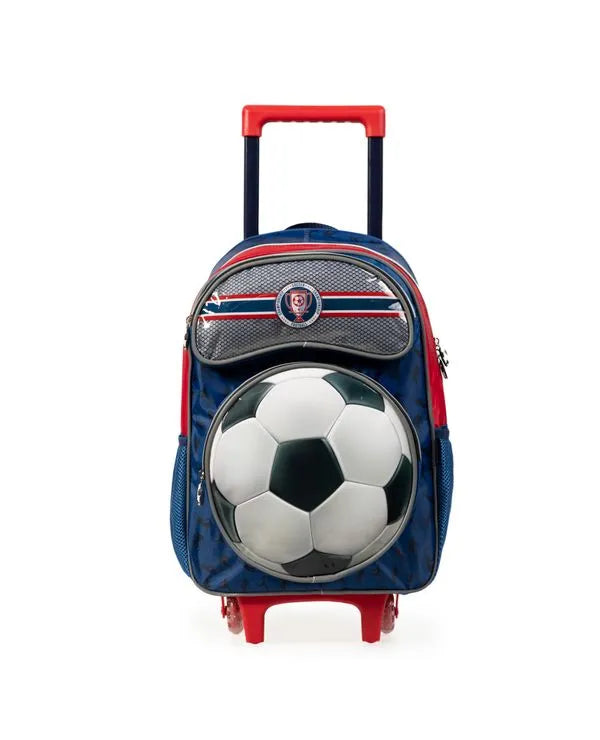 Kit Mochila de Rodinha Futebol+ Lancheira Térmica + Estojo