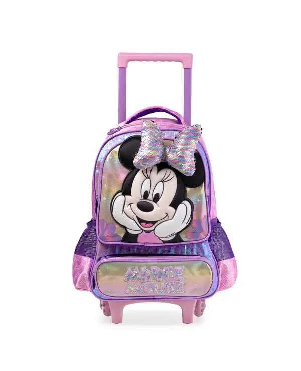 Kit Mochila de Rodinha Minnie + Lancheira Térmica + Estojo