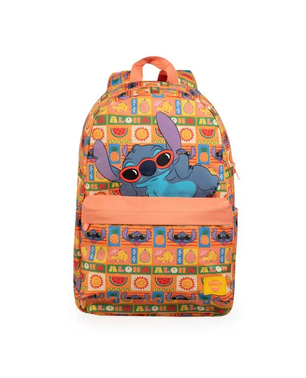 Kit Mochila Stitch Tropical + Necessaire + Lancheira Térmica