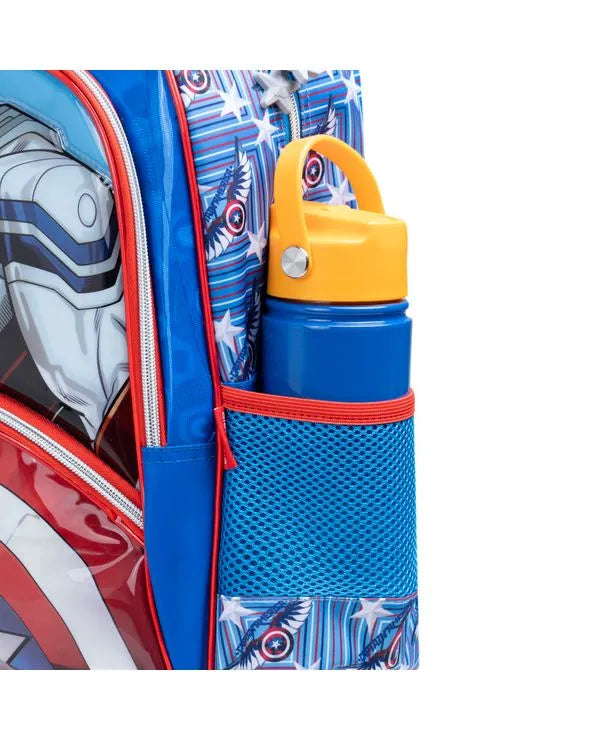 Kit Mochila + Lancheira Térmica + Estojo Capitão América