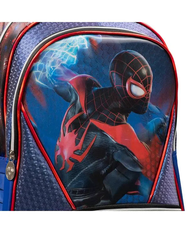 Kit Mochila de 4 Rodinhas + Lancheira Térmica + Estojo Homem Aranha