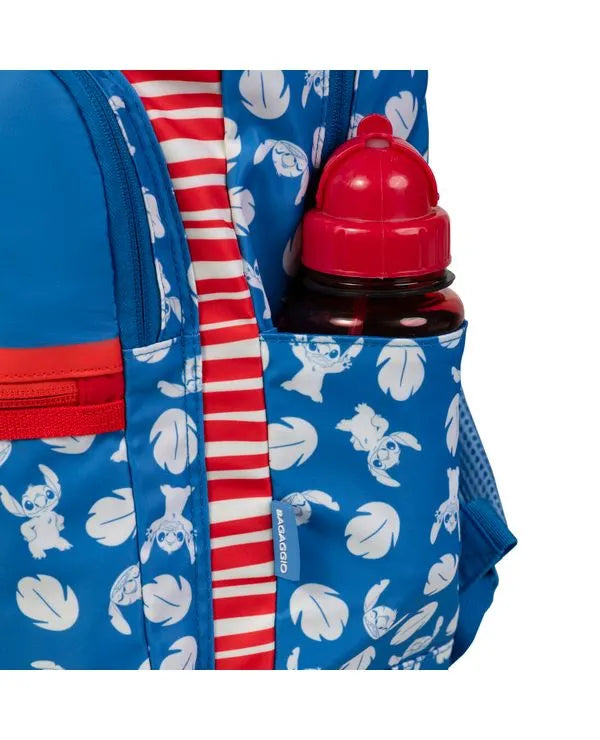 Kit Mochila e Necessaire Feminina Stitch Happiness Azul