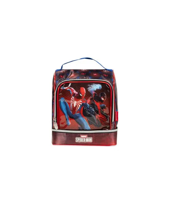 Kit Mochila de 4 Rodinhas + Lancheira Térmica + Estojo Homem Aranha