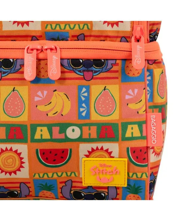 Kit Mochila Stitch Tropical + Necessaire + Lancheira Térmica