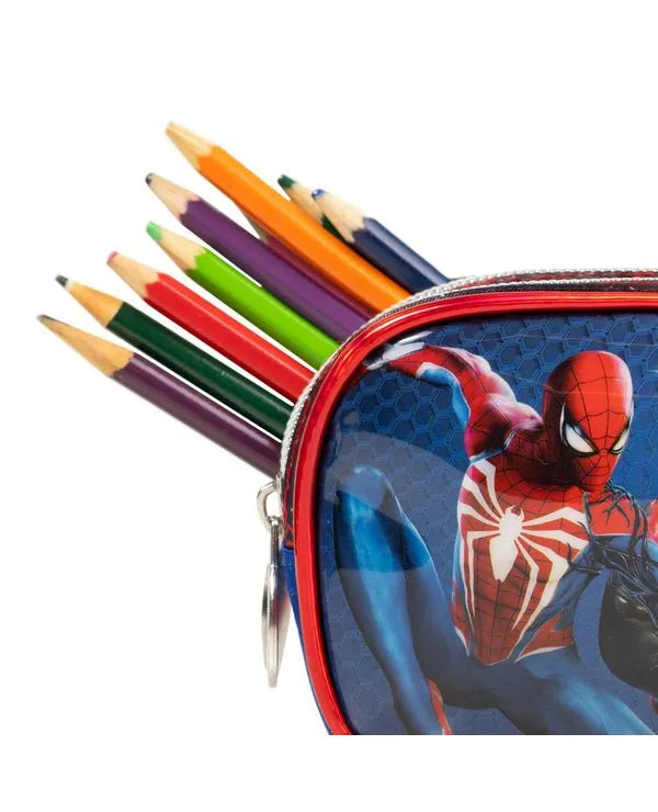 Kit Mochila de 4 Rodinhas + Lancheira Térmica + Estojo Homem Aranha