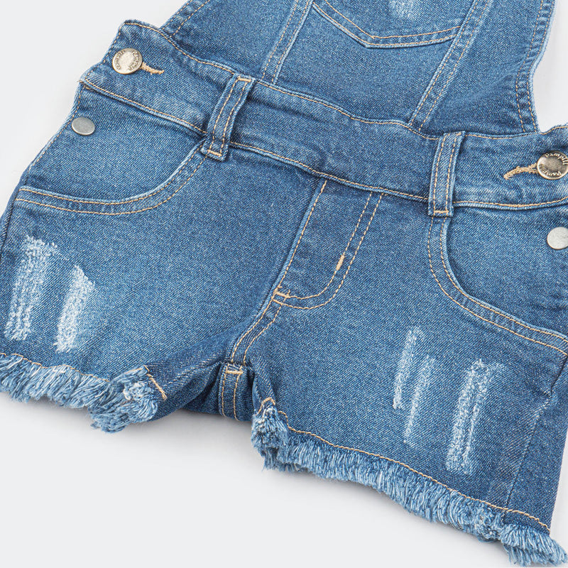 Jardineira Infantil Feminino Jeans Claro