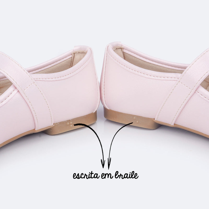 Sapatilha Infantil Pampili Ballet Fivela com Strass Rosa Suspiro