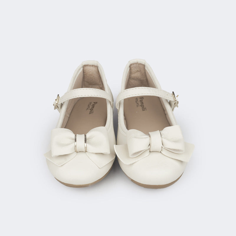 Sapatilha Infantil Pampili Mini Mariah Laço Off White