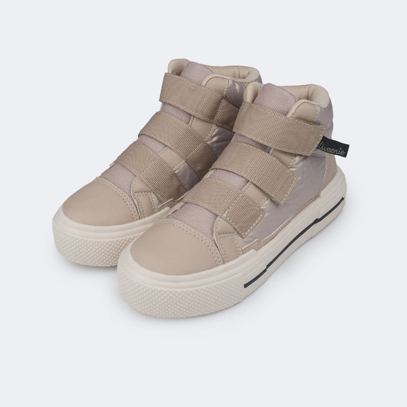 Tênis Cano Médio Feminino Tweenie Space Matelassê Comfy Bege