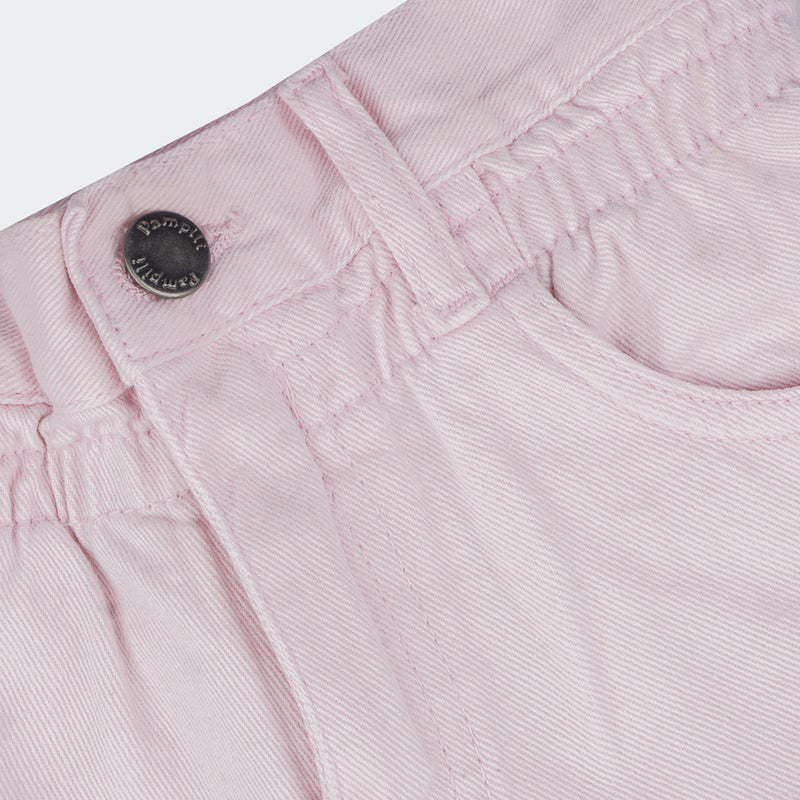 Short Jeans Infantil Pampili Elástico Rosa