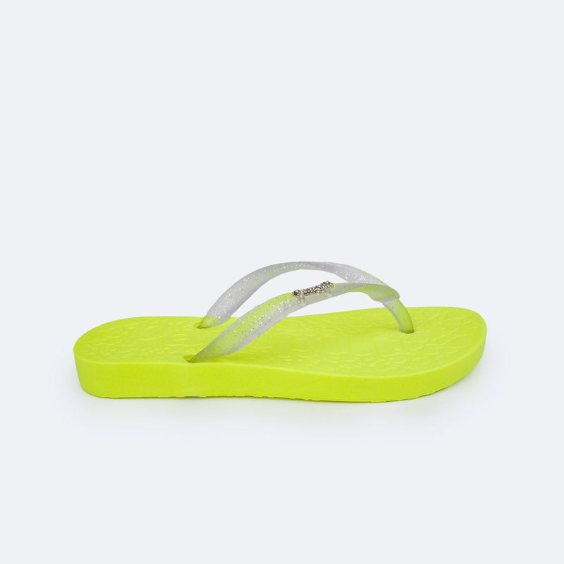 Chinelo Infantil Pampili Love Amarelo Neon - Vem com necessaire!