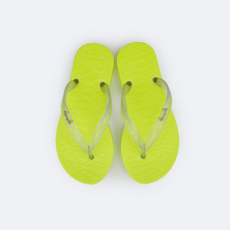 Chinelo Infantil Pampili Love Amarelo Neon - Vem com necessaire!