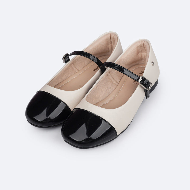 Sapatilha Infantil Pampili Ballet Cap Toe Nude e Preta