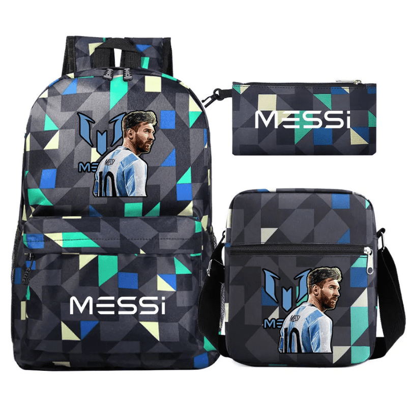 Kit Mochila + Lancheira + Estojo Messi