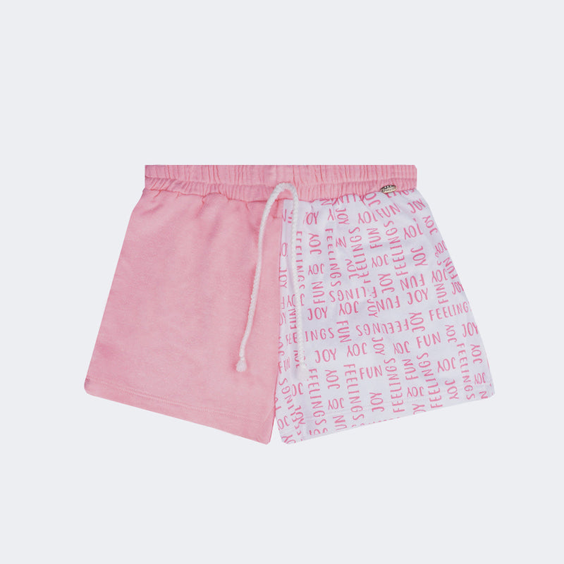 Short Infantil Pampili Feelings Rosa Neon