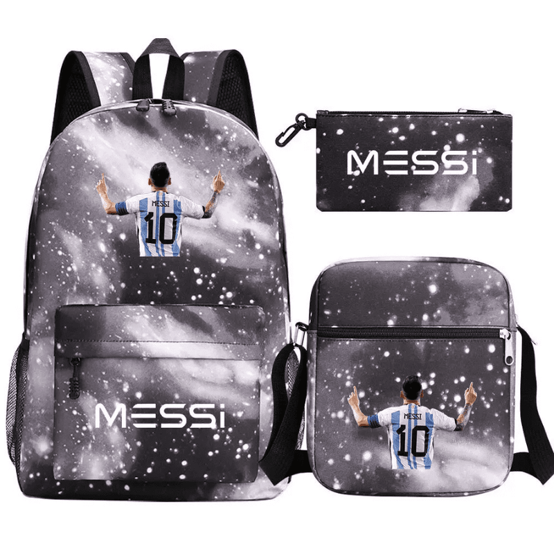 Kit Mochila + Lancheira + Estojo Messi