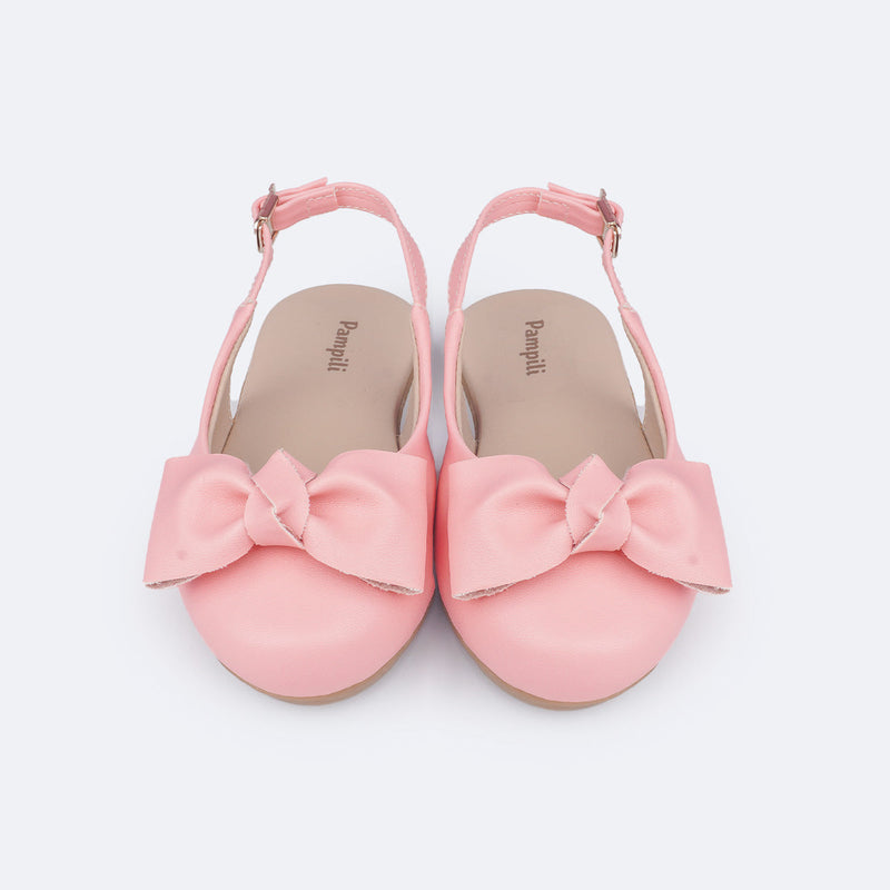 Sapatilha Slingback Pampili Bailarina Laço Pêssego