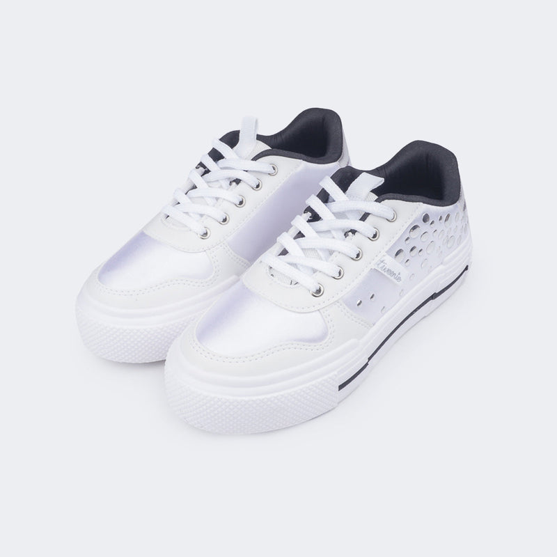 Tênis Feminino Tweenie Space Tachas Espelhadas Branco