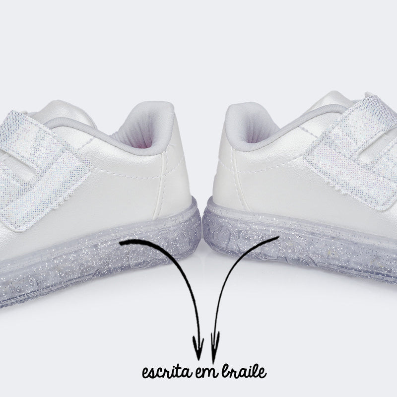 Tênis de Led Pampili Sneaker Luz Pets Branco