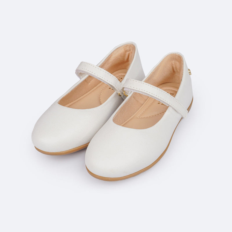 Sapatilha Infantil Bailarina com Velcro Branca