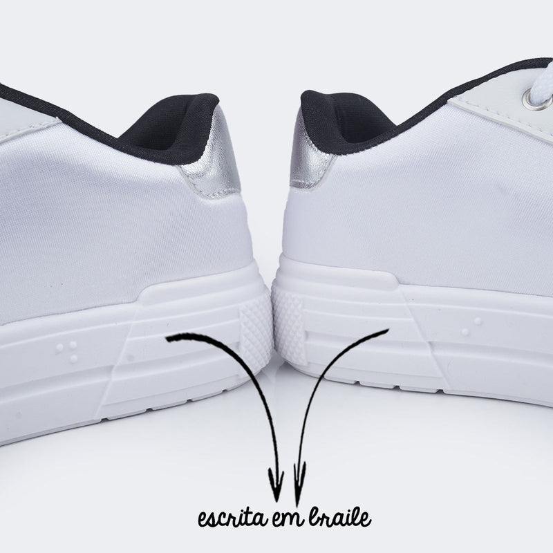 Tênis Feminino Tweenie Space Tachas Espelhadas Branco