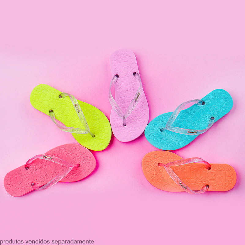 Chinelo Infantil Pampili Love Amarelo Neon - Vem com necessaire!