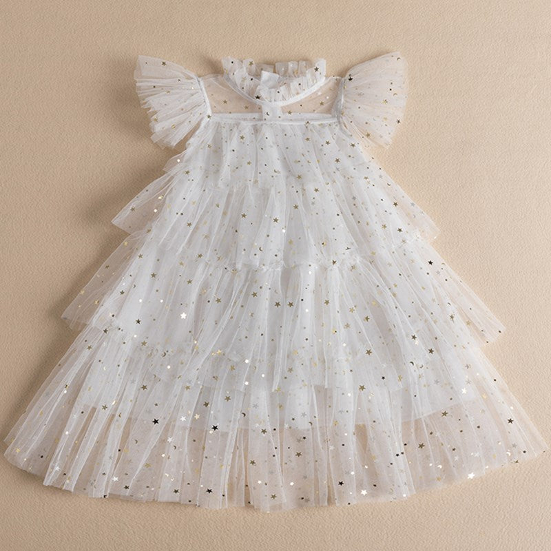 Vestido infantil tule camadas