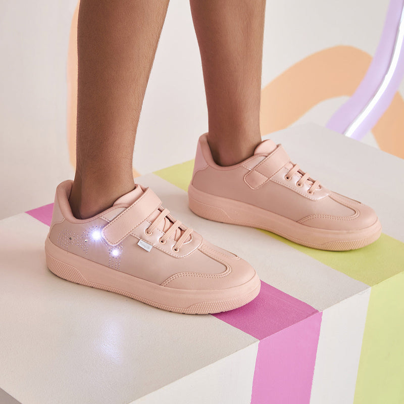 Tênis de Led Infantil Pampili XP 24 Coração Icônico Rosa Novo