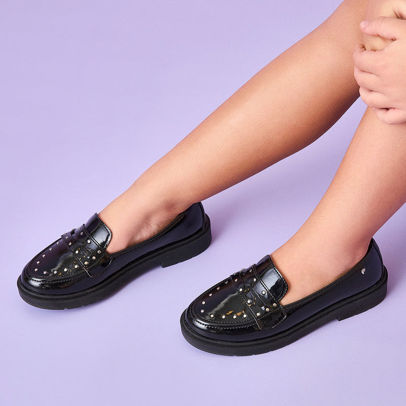 Sapato Infantil Pampili Tifany Mocassim Tachas Preto