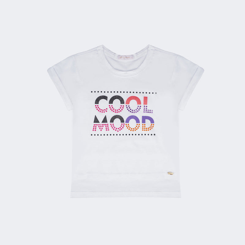 Camiseta Infantil Pampili Cool Mood Branca Colorida