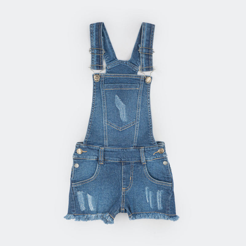 Jardineira Infantil Feminino Jeans Claro