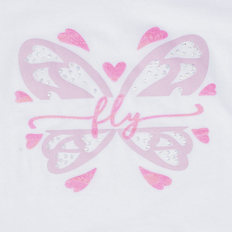 Camiseta Infantil Pampili Fly Branca Pink Neon