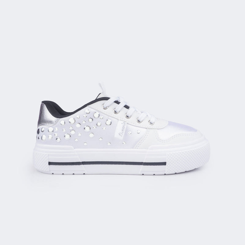 Tênis Feminino Tweenie Space Tachas Espelhadas Branco