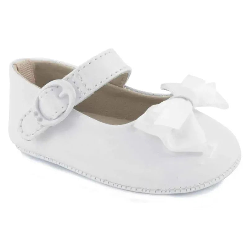 Baby Deer - McKenna Infant Patent Mary Jane Flats com Laços, Branco