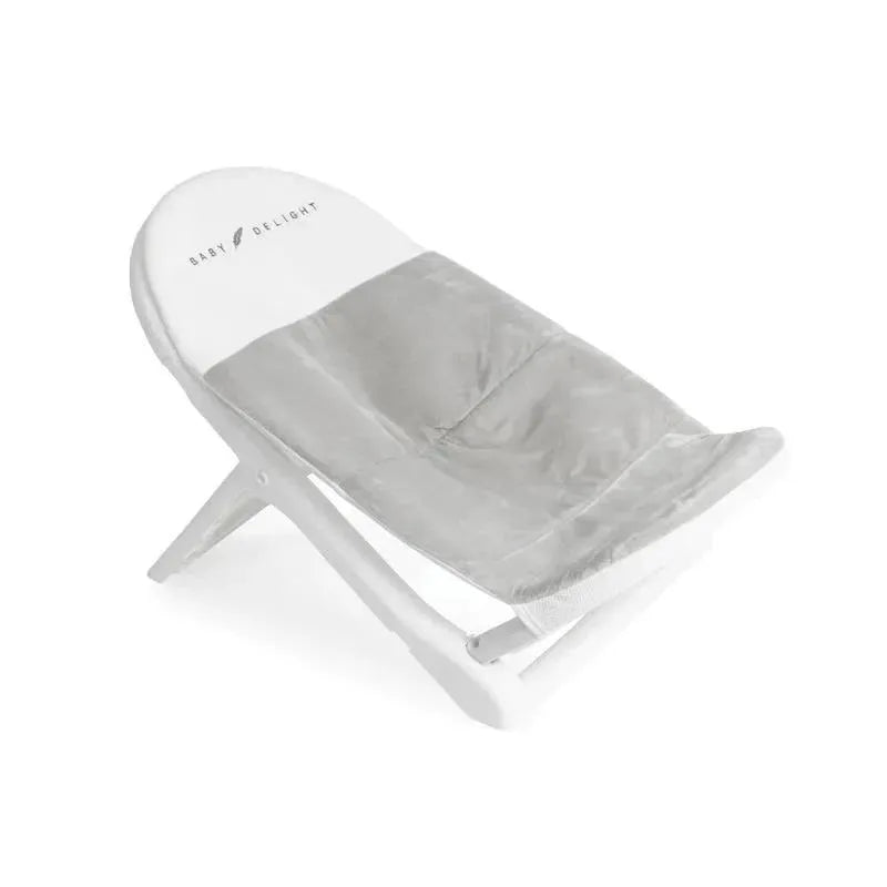 Baby Delight - Banhista infantil orgânico Cushy Nest Cloud Premium, branco/cinza