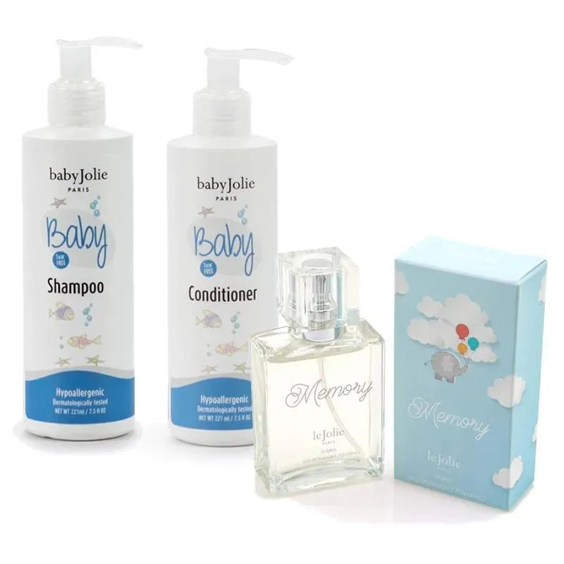 Conjunto de presente de banho Baby Jolie (shampoo, condicionador e perfume de bebê com memória)