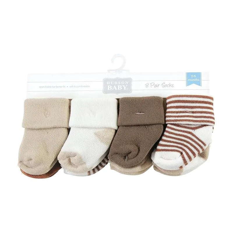 Baby Vision - Terry Socks 8Pk, Neutral Brown