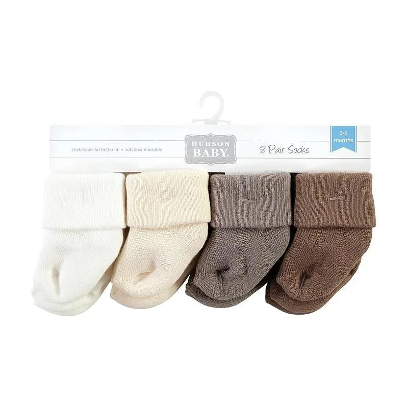 Baby Vision - Terry Socks 8Pk, Solid Beige/Brown