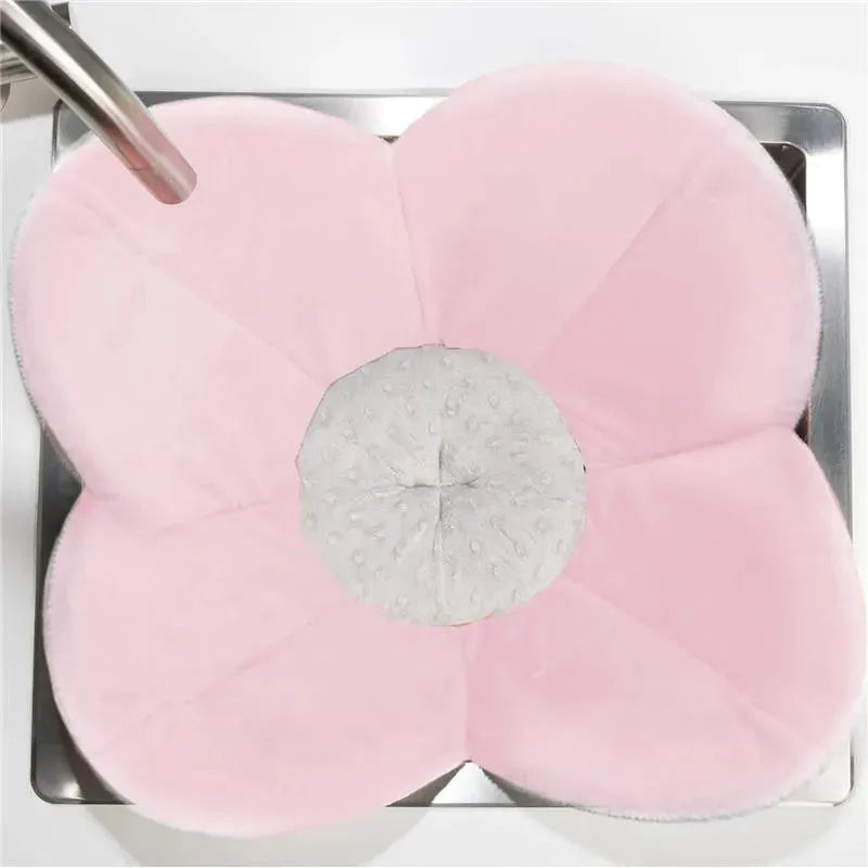 Bloomingbath.com - Tapete de banho de flor de papoula - Almofada de banheira para pia para bebê, rosa/cinza