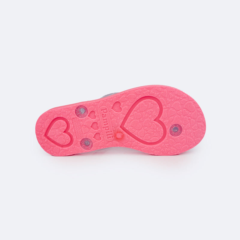 Chinelo Infantil Pampili Love Pink Fluor - Vem com necessaire!