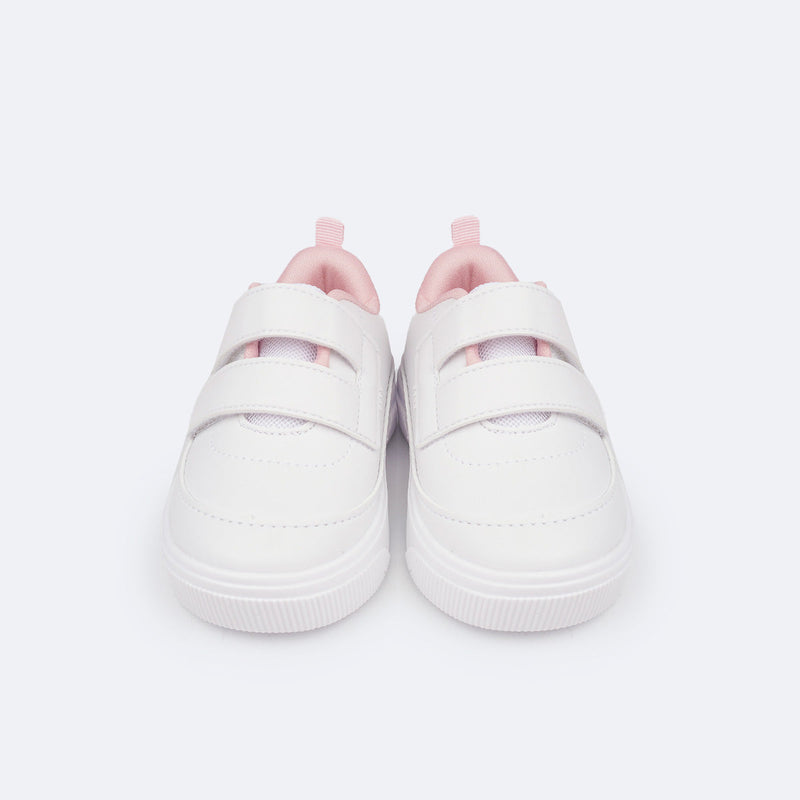 Tênis Infantil Feminino Pampili Yumi Velcro Duplo Branco