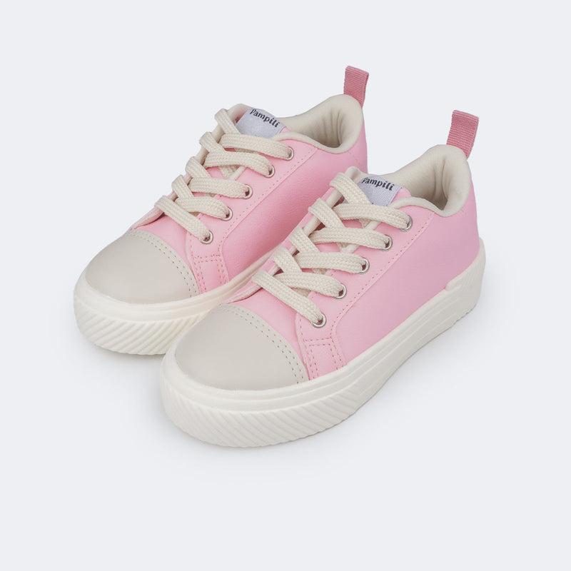 Tênis Infantil Feminino Pampili Max Rosa Neon Luz