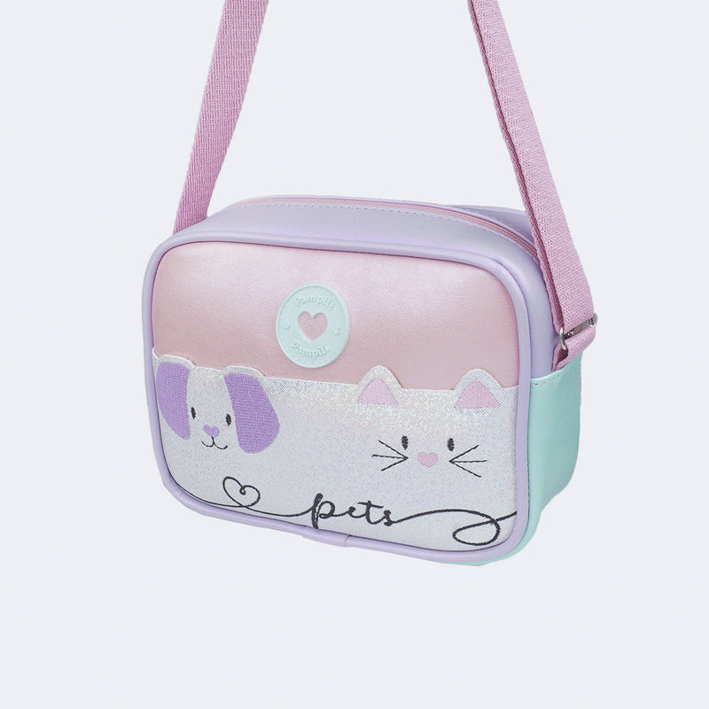 Bolsa Tiracolo Infantil Pampili Pets Colorida