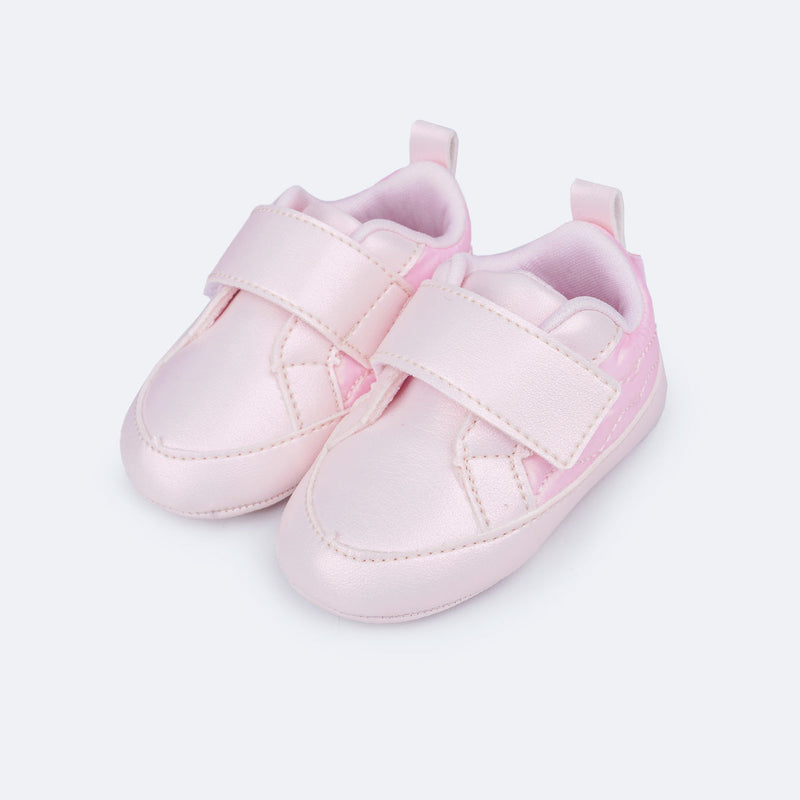 Tênis de Bebê Pampili Nina Matelassê Comfy Rosa