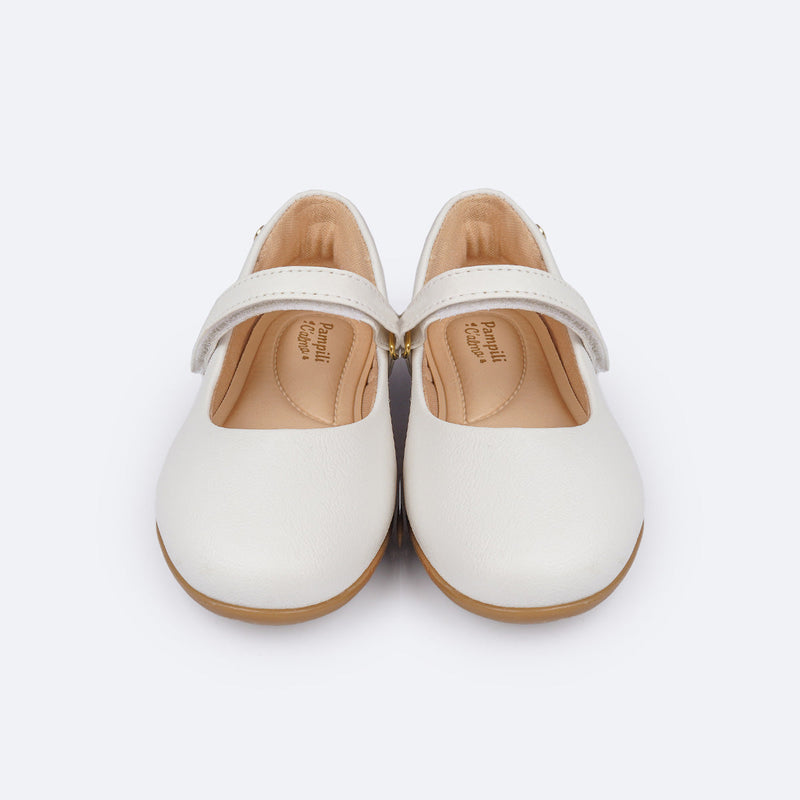 Sapatilha Infantil Bailarina com Velcro Branca