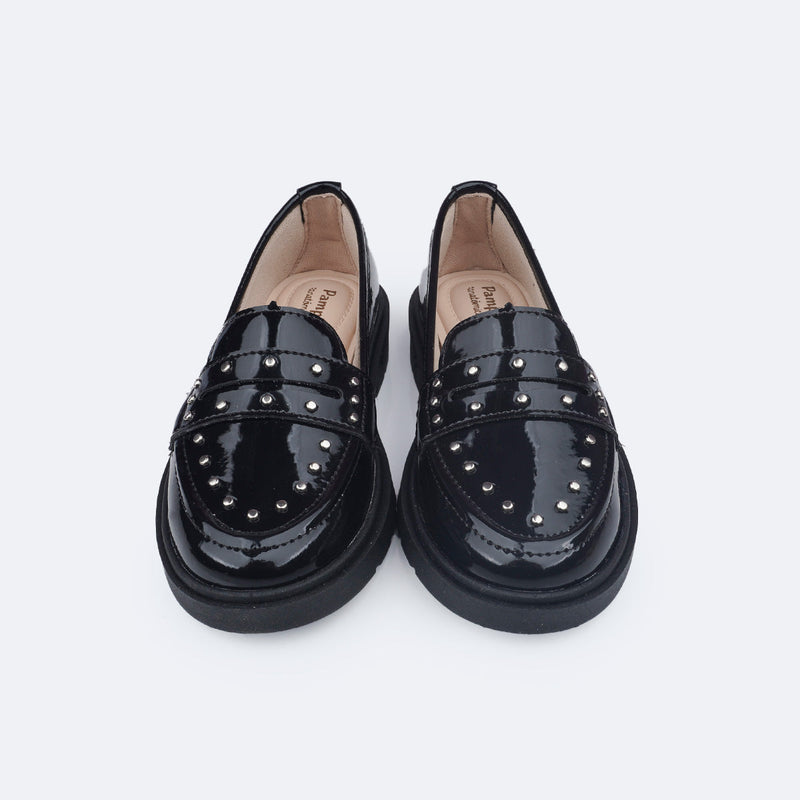 Sapato Infantil Pampili Tifany Mocassim Tachas Preto