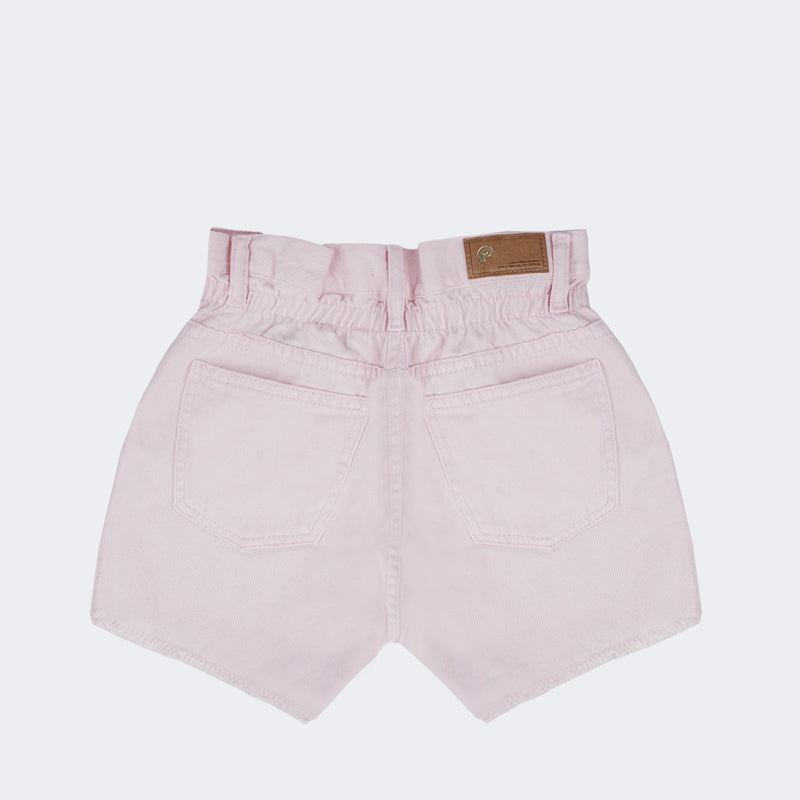 Short Jeans Infantil Pampili Elástico Rosa