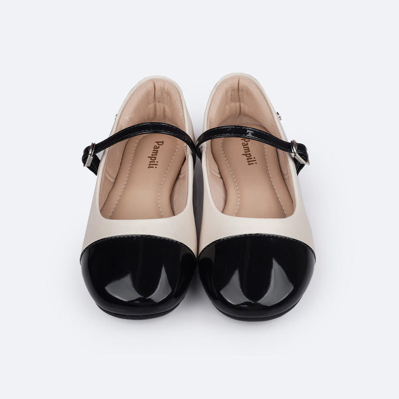 Sapatilha Infantil Pampili Ballet Cap Toe Nude e Preta