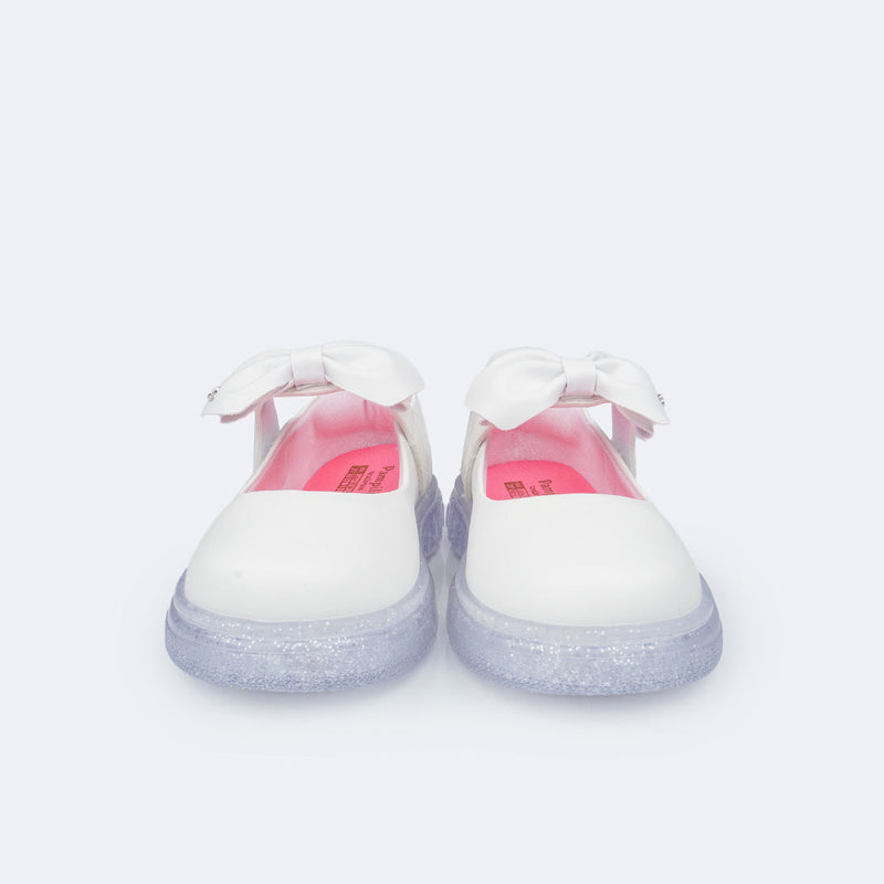 Tênis de Led Pampili Sneaker Luz Mary Jane Laço Branco e Rosa